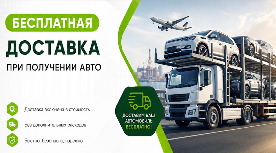Акция! Бесплатная доставка по Беслане при получении авто